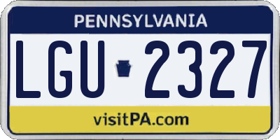 PA license plate LGU2327