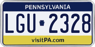 PA license plate LGU2328