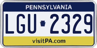 PA license plate LGU2329