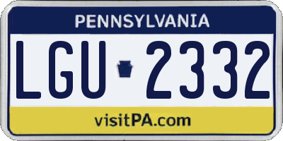 PA license plate LGU2332