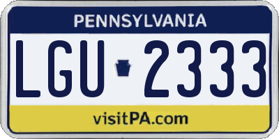 PA license plate LGU2333