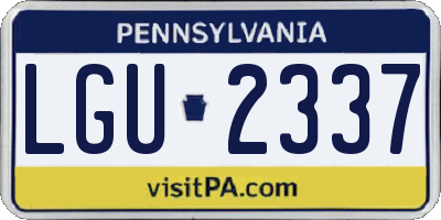PA license plate LGU2337