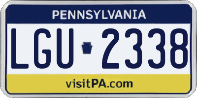 PA license plate LGU2338