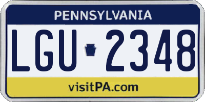 PA license plate LGU2348