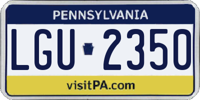 PA license plate LGU2350