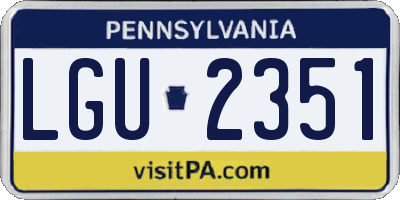 PA license plate LGU2351