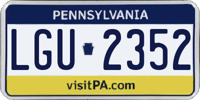 PA license plate LGU2352