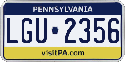 PA license plate LGU2356
