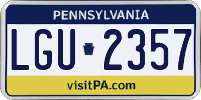 PA license plate LGU2357