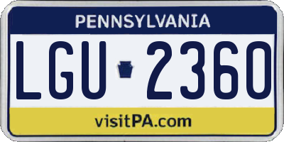 PA license plate LGU2360