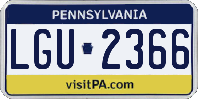 PA license plate LGU2366