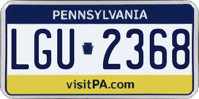 PA license plate LGU2368