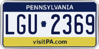 PA license plate LGU2369