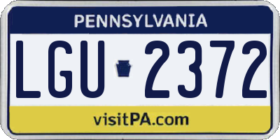 PA license plate LGU2372