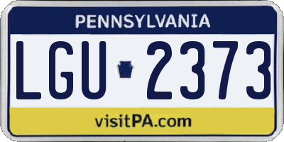 PA license plate LGU2373