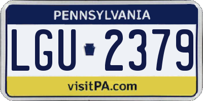 PA license plate LGU2379