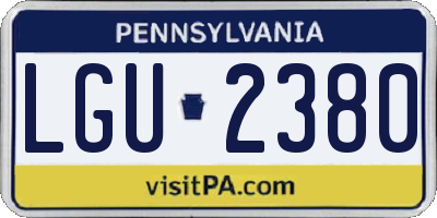 PA license plate LGU2380