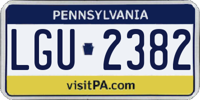 PA license plate LGU2382