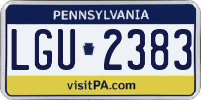 PA license plate LGU2383