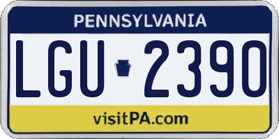 PA license plate LGU2390