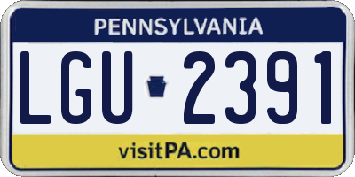 PA license plate LGU2391