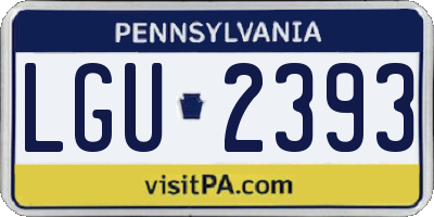PA license plate LGU2393