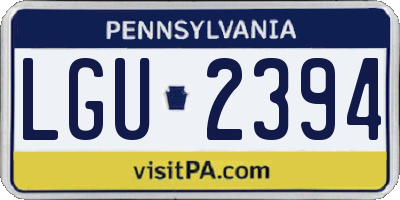 PA license plate LGU2394