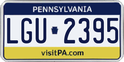 PA license plate LGU2395