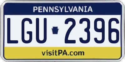 PA license plate LGU2396