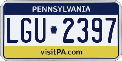 PA license plate LGU2397