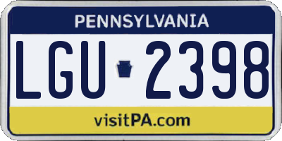 PA license plate LGU2398