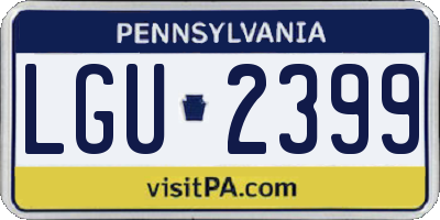 PA license plate LGU2399