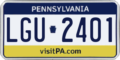 PA license plate LGU2401