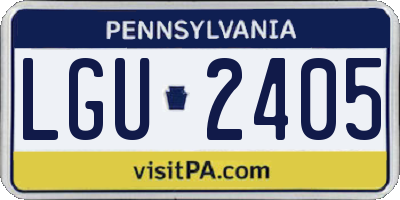PA license plate LGU2405