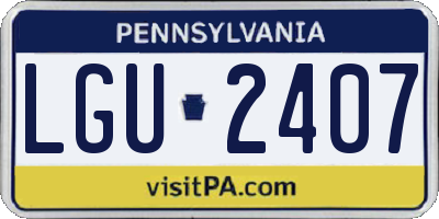 PA license plate LGU2407