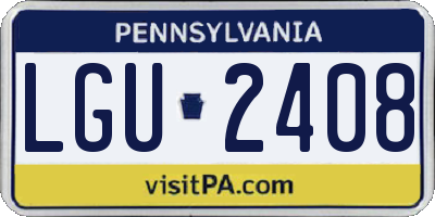 PA license plate LGU2408