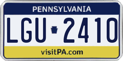 PA license plate LGU2410