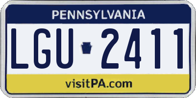 PA license plate LGU2411