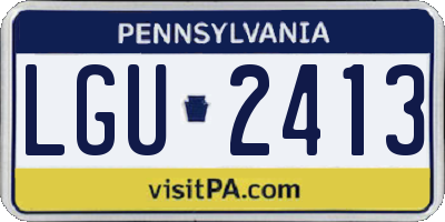 PA license plate LGU2413
