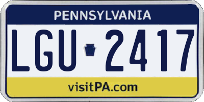 PA license plate LGU2417