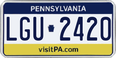 PA license plate LGU2420