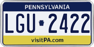 PA license plate LGU2422