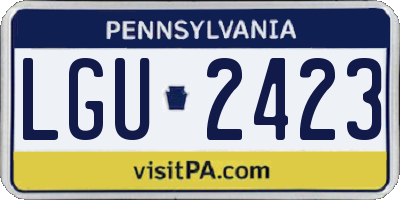 PA license plate LGU2423