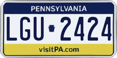 PA license plate LGU2424