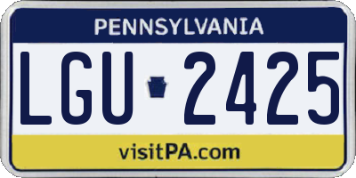 PA license plate LGU2425