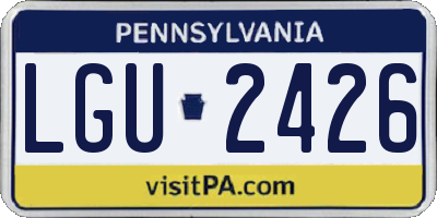 PA license plate LGU2426