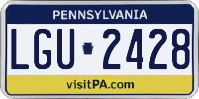 PA license plate LGU2428