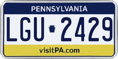 PA license plate LGU2429