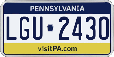 PA license plate LGU2430