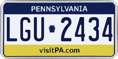 PA license plate LGU2434